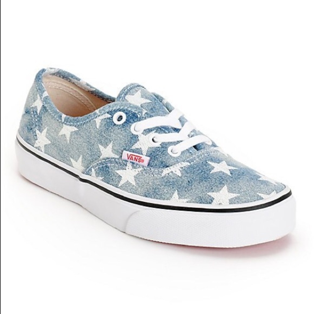 Vans Acid Denim Washed Stars Blue USA Shoes RARE